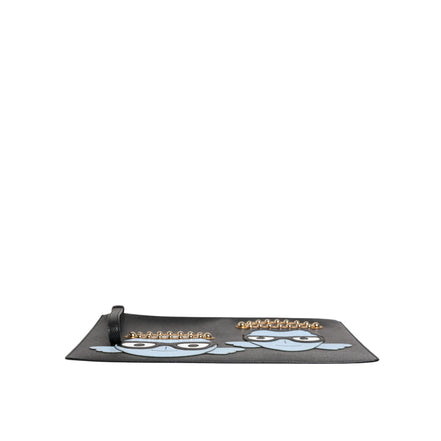 Dolce & Gabbana Black Leather #DGFAMILY Embellished Zip Pouch Bag