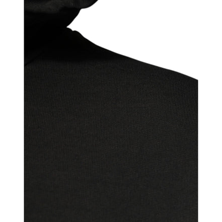 Dolce & Gabbana Black Cotton Hooded DG Shield Sweater