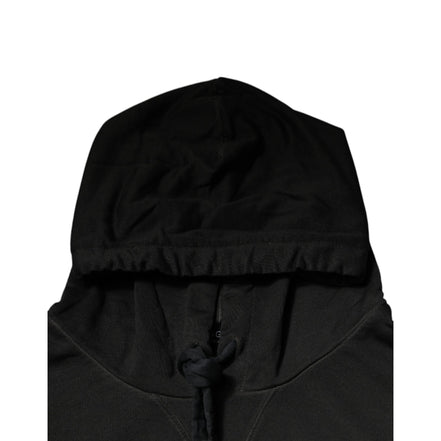 Dolce & Gabbana Black Cotton Hooded DG Shield Sweater