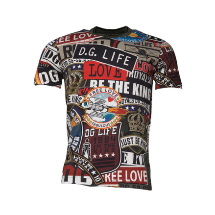 T-shirt girocollo in cotone con stampa grafica multicolor Dolce & Gabbana