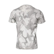 Dolce & Gabbana White Grey Camouflage Cotton Crew Neck T-Shirt