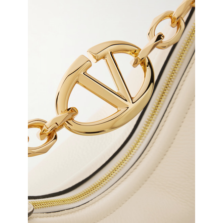 Sac à bandoulière Valentino Garavani petit hobo en cuir ivoire Vlogo