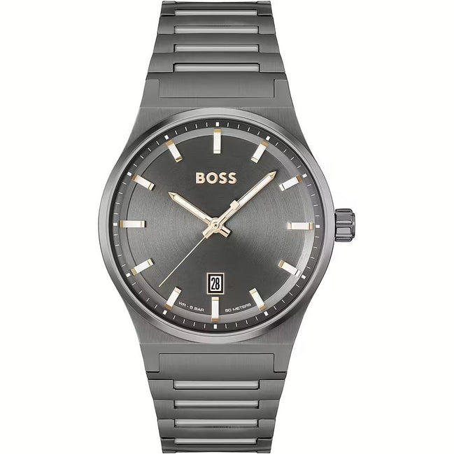 Hugo Boss Grey Stainless Steel Dress Watch