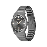 Hugo Boss Grey Stainless Steel Dress Watch