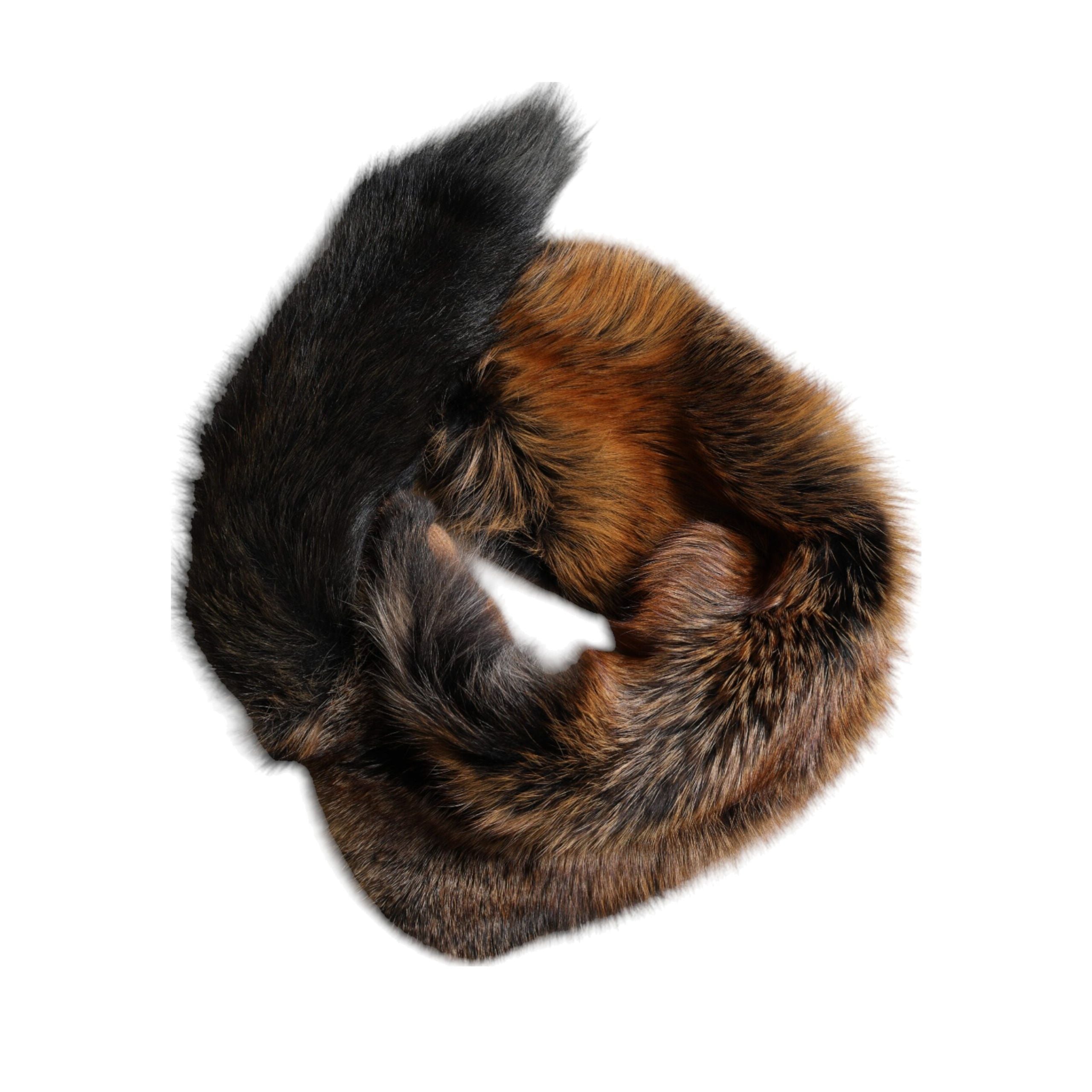Dolce & Gabbana Brown Red Fox Fur Neck Warmer Winter Scarf