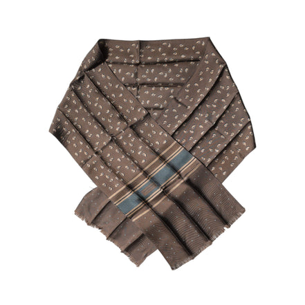 Sciarpa Dolce & Gabbana "Brown Fantasy" in seta con fascia da collo