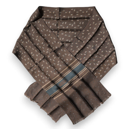 Sciarpa Dolce & Gabbana "Brown Fantasy" in seta con fascia da collo
