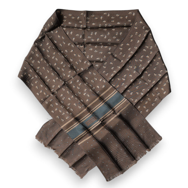 Sciarpa Dolce & Gabbana "Brown Fantasy" in seta con fascia da collo