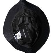 Dolce & Gabbana Black Cotton Wide Brim Bucket Hat