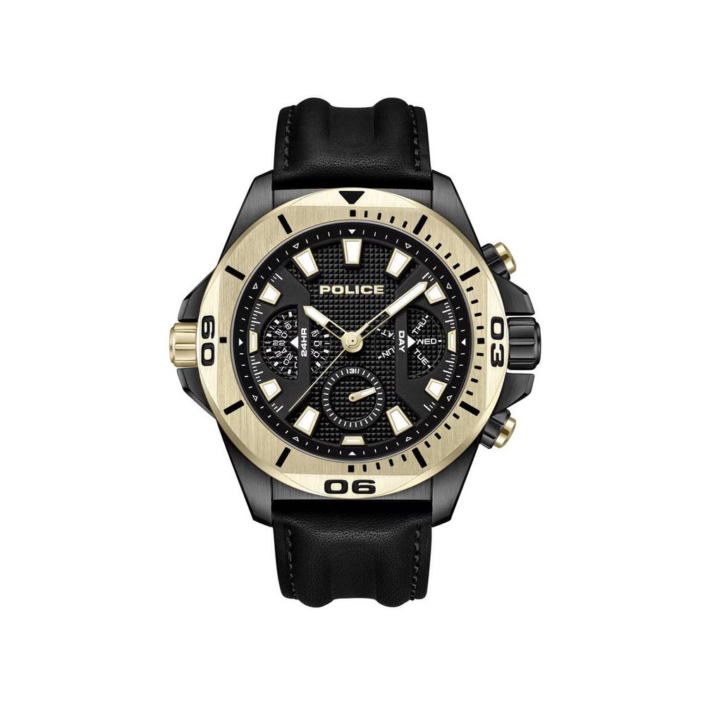 Orologio Police elegante da donna in similpelle nera
