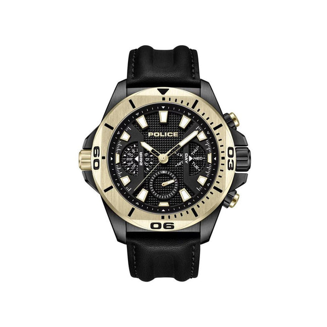 Orologio Police elegante da donna in similpelle nera