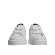 Chaussures Baskets Basses Dolce & Gabbana en Cuir Blanc et Bleu avec Logo