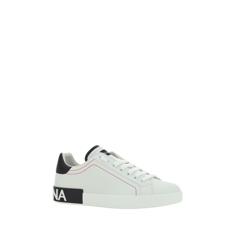 Baskets basses Dolce & Gabbana en cuir de veau blanc Bos Taurus