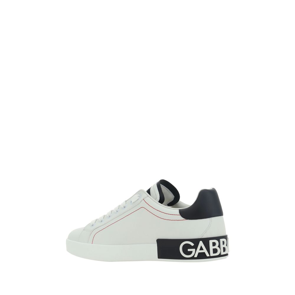 Baskets basses Dolce & Gabbana en cuir de veau blanc Bos Taurus