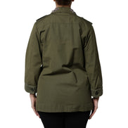 Giacca cappotto Dolce & Gabbana Queen verde militare decorato