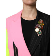Veste-Manteau Ornée en Patchwork Multicolore Dolce & Gabbana