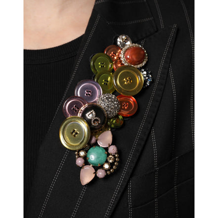 Veste-Manteau Ornée en Patchwork Multicolore Dolce & Gabbana