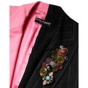 Veste-Manteau Ornée en Patchwork Multicolore Dolce & Gabbana