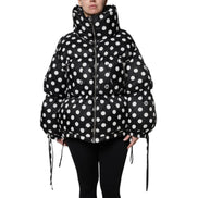 Piumino Dolce & Gabbana con zip intera a pois bianchi e neri