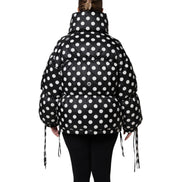 Piumino Dolce & Gabbana con zip intera a pois bianchi e neri