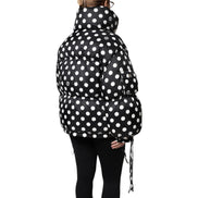 Piumino Dolce & Gabbana con zip intera a pois bianchi e neri