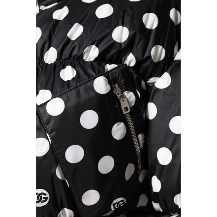 Piumino Dolce & Gabbana con zip intera a pois bianchi e neri