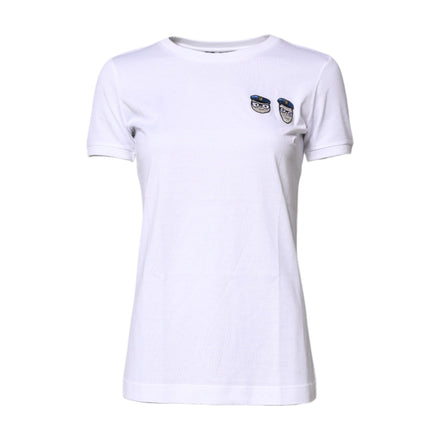 T-shirt girocollo in cotone bianco #DGFamily Dolce & Gabbana