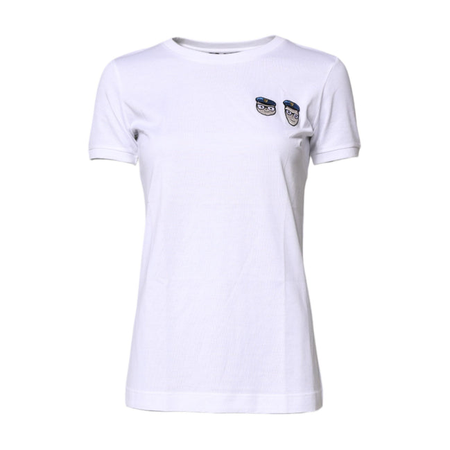 T-shirt girocollo in cotone bianco #DGFamily Dolce & Gabbana