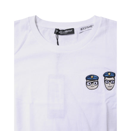 T-shirt girocollo in cotone bianco #DGFamily Dolce & Gabbana