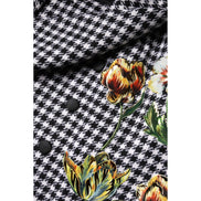 Dolce & Gabbana Giacca Mantella Floreale con Fantasia Monocromatica Nera e Bianca