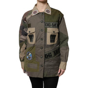 Giacca button down Dolce & Gabbana in cotone verde militare