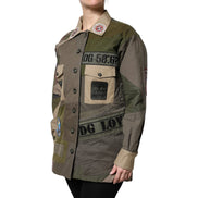 Giacca button down Dolce & Gabbana in cotone verde militare