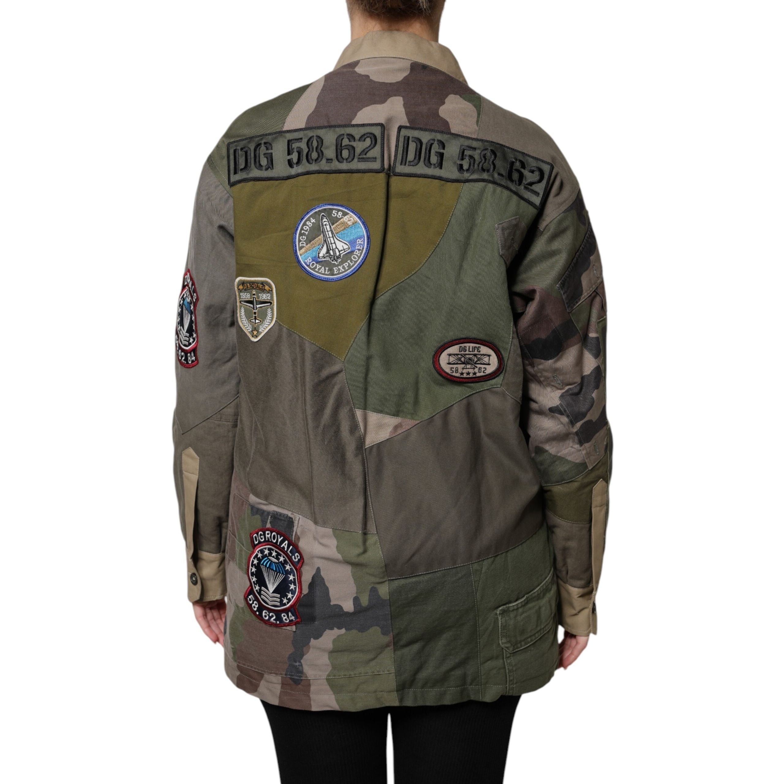 Giacca button down Dolce & Gabbana in cotone verde militare