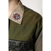 Giacca button down Dolce & Gabbana in cotone verde militare