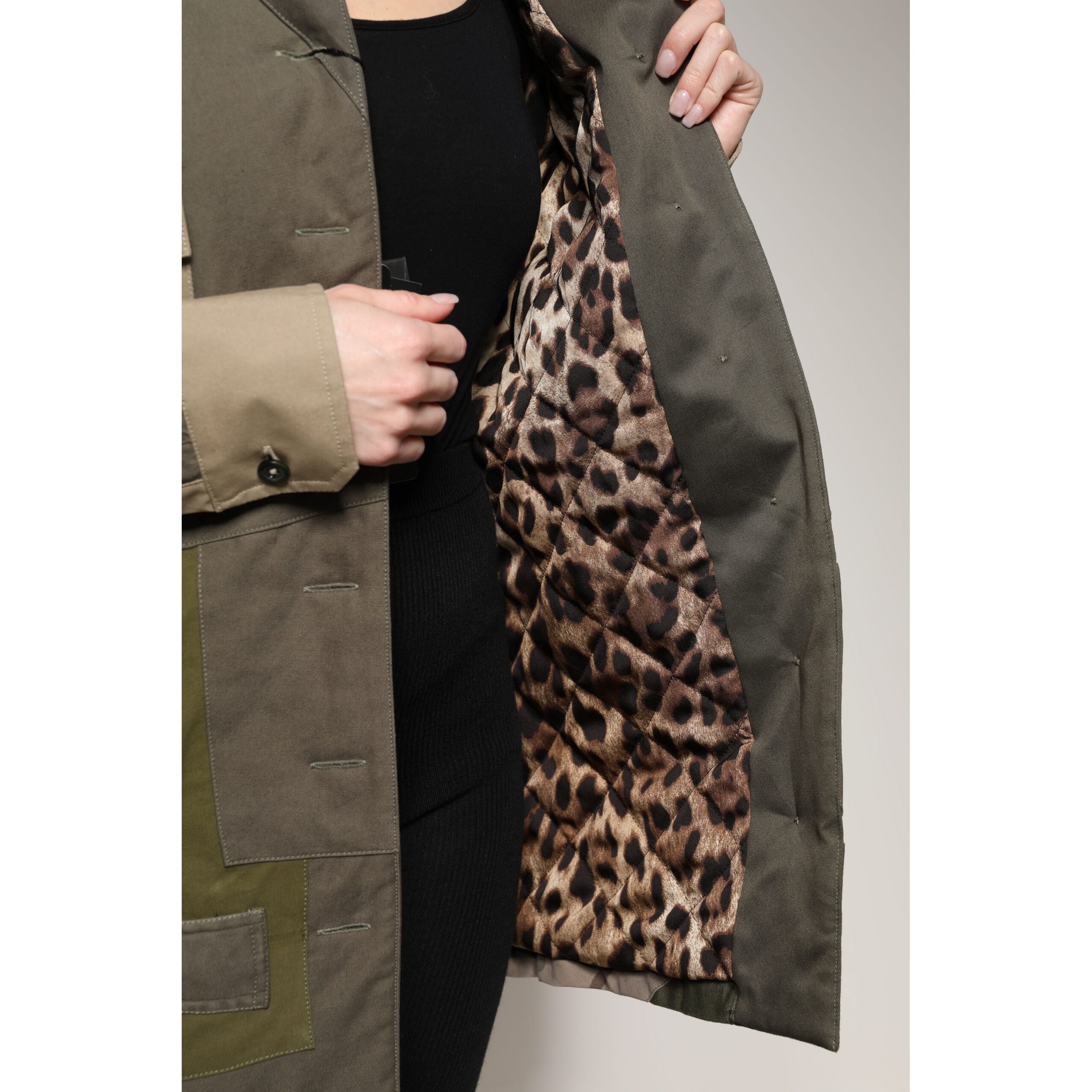 Giacca button down Dolce & Gabbana in cotone verde militare