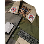 Giacca button down Dolce & Gabbana in cotone verde militare