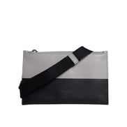 Sac bandoulière Dolce & Gabbana en cuir noir et blanc avec logo embossé