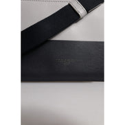 Sac bandoulière Dolce & Gabbana en cuir noir et blanc avec logo embossé