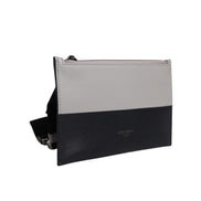 Sac bandoulière Dolce & Gabbana en cuir noir et blanc avec logo embossé