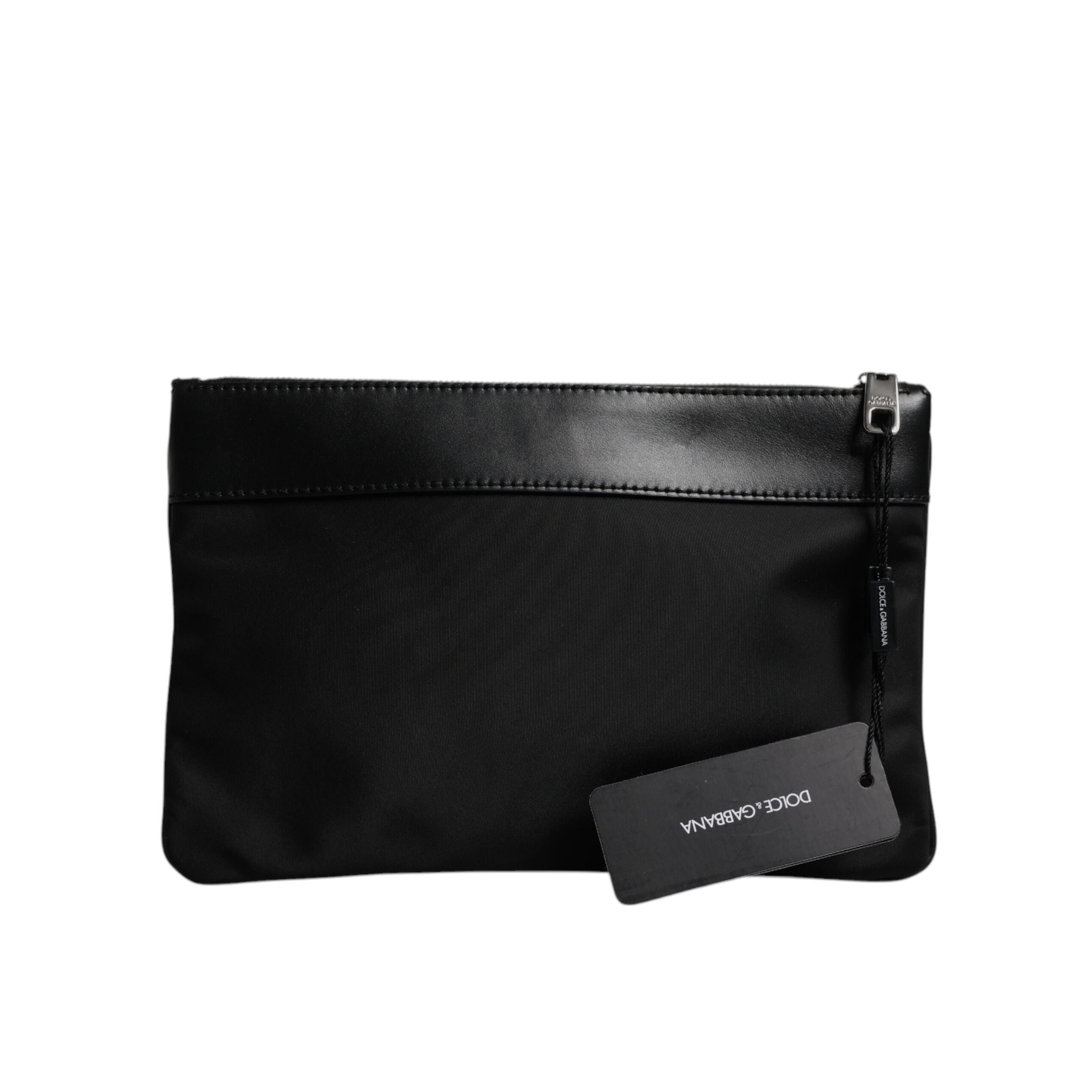Pochette Dolce & Gabbana con stampa jacquard leopardo multicolore e placca logo