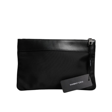 Pochette Dolce & Gabbana con stampa jacquard leopardo multicolore e placca logo