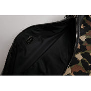 Pochette Dolce & Gabbana con stampa jacquard leopardo multicolore e placca logo