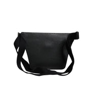 Sac banane Dolce & Gabbana en cuir de veau noir avec plaque logo pour homme