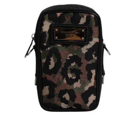 Sac bandoulière Dolce & Gabbana multicolore en jacquard léopard avec plaque logo