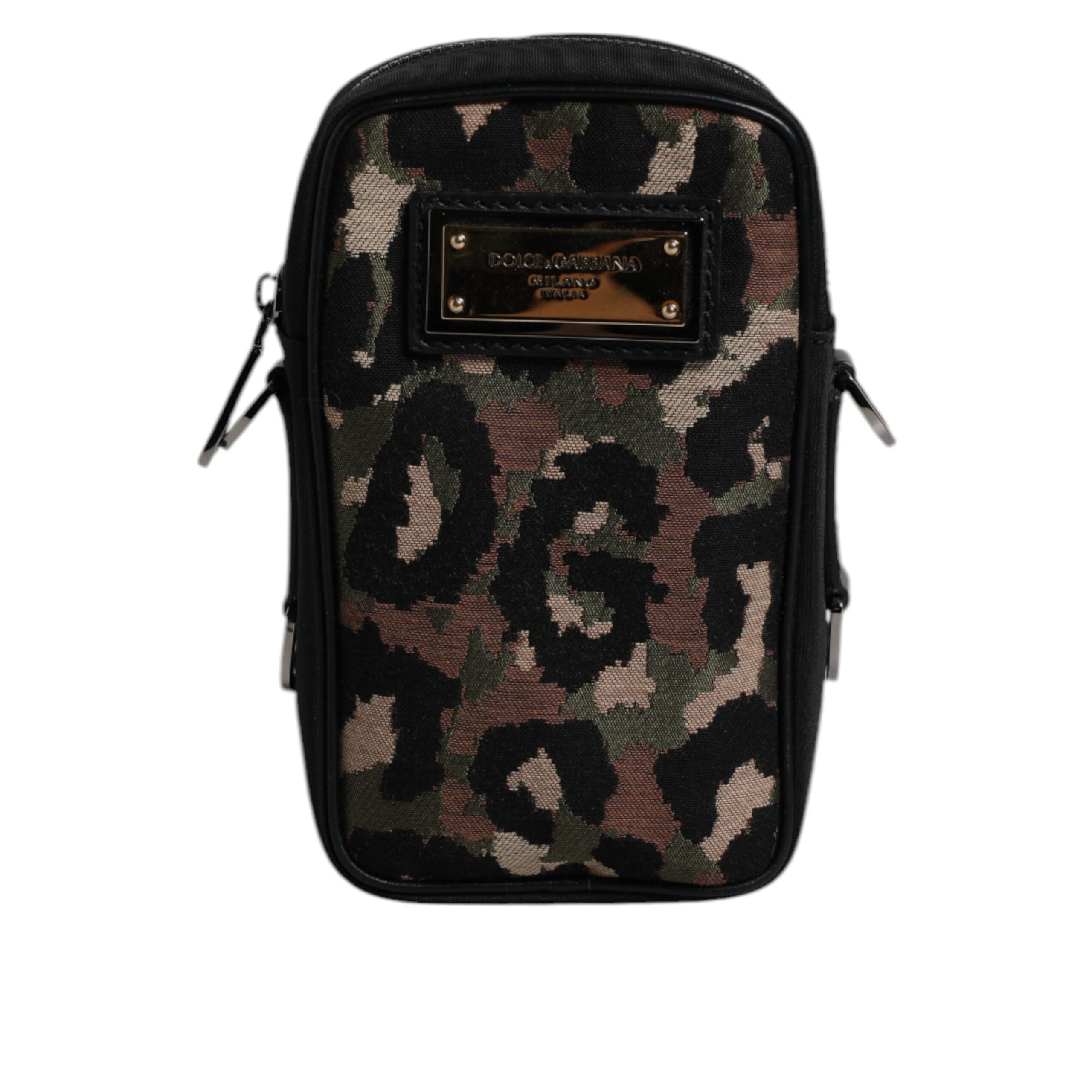 Sac bandoulière Dolce & Gabbana multicolore en jacquard léopard avec plaque logo