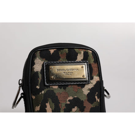 Sac bandoulière Dolce & Gabbana multicolore en jacquard léopard avec plaque logo