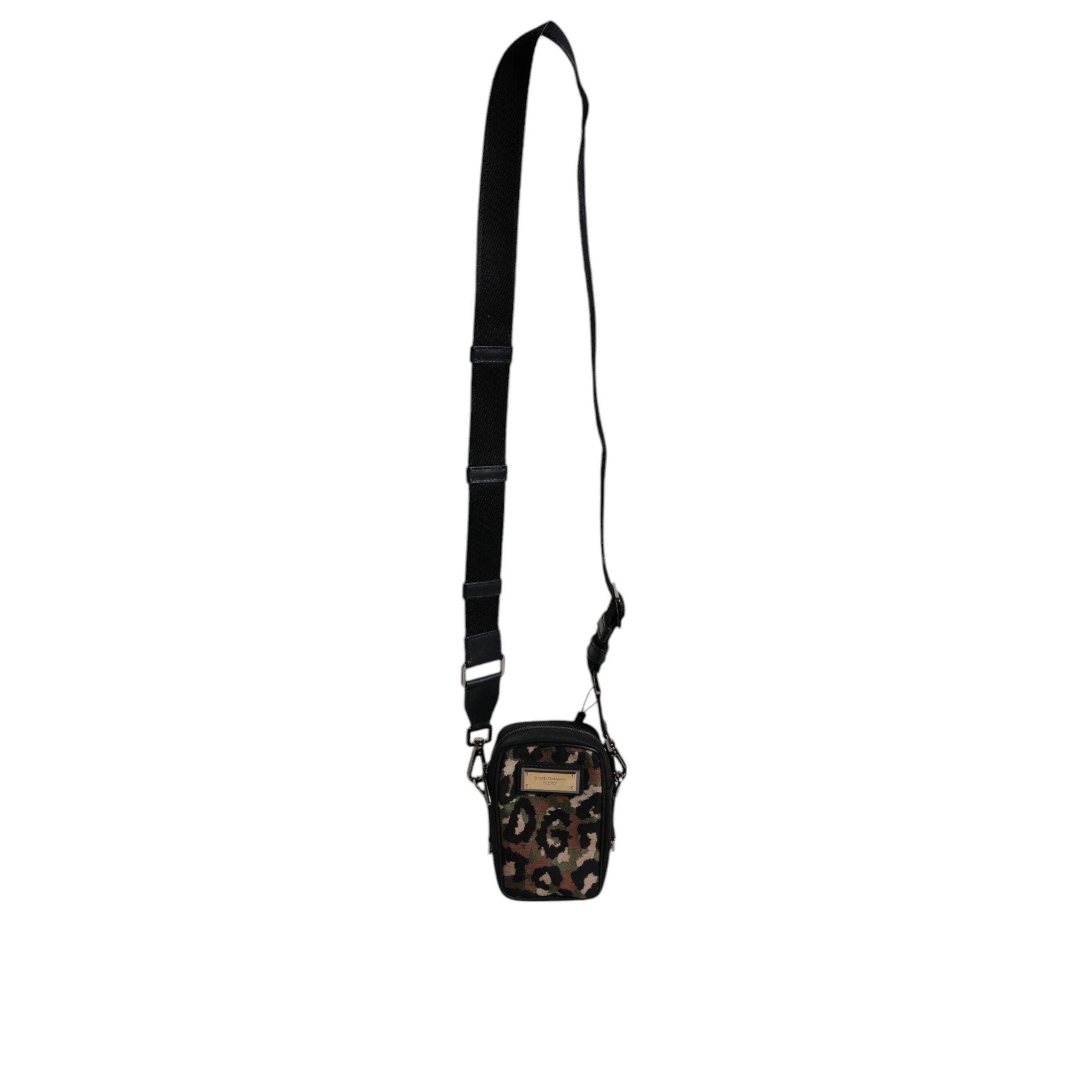 Sac bandoulière Dolce & Gabbana multicolore en jacquard léopard avec plaque logo