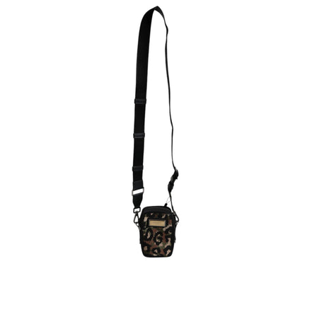 Sac bandoulière Dolce & Gabbana multicolore en jacquard léopard avec plaque logo