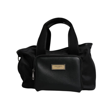 Sac de transport pour animal Dolce & Gabbana noir avec bandoulière et plaque logo