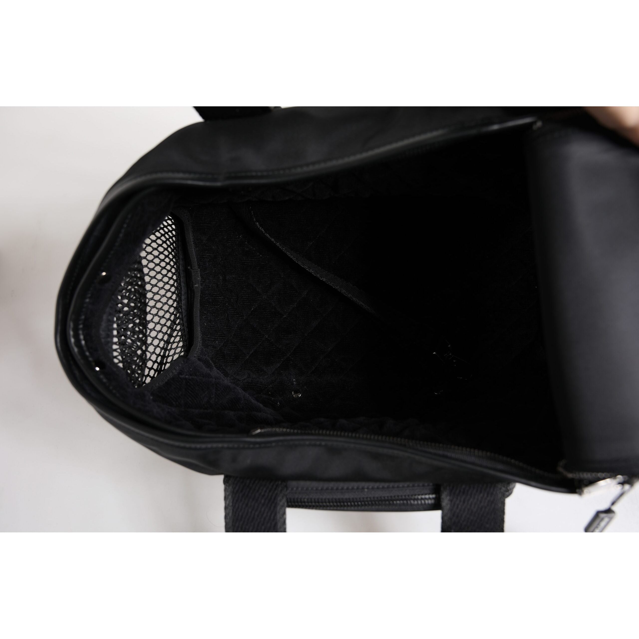 Sac de transport pour animal Dolce & Gabbana noir avec bandoulière et plaque logo